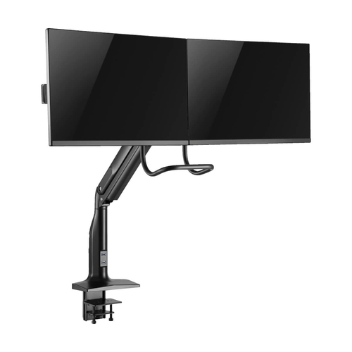 Tripp Lite DMPDD1735AM Safe-IT Precision-Placement Dual-Display Desk Clamp or Grommet with Antimicrobial Tape for 17” to 35” Displays, USB Ports