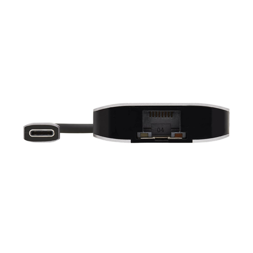 Tripp Lite U460-003-3AGALC 3-Port USB-C Hub - USB 3.x (5Gbps) Hub Ports, Gigabit Ethernet, Thunderbolt 3, 100W PD Charging, Aluminum Housing