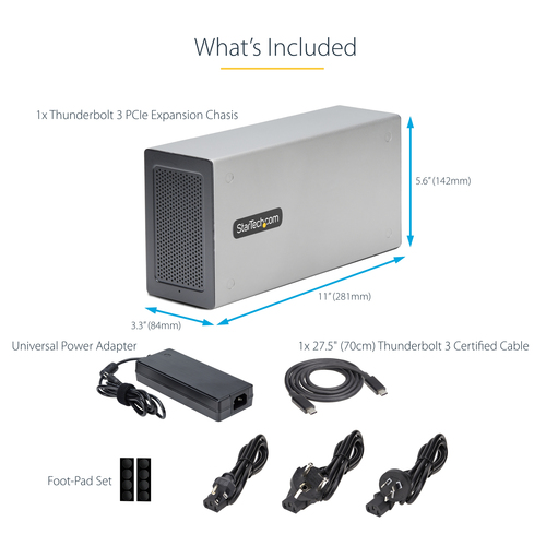 StarTech.com Thunderbolt 3 PCIe Expansion Chassis, External Enclosure W/Dual PCI Express Slots, PCIe Box for Laptops/Desktops/All-In-Ones, 8K/4K Output Via TB3/DP 1.4 Ports, For Video Capture/Fiber/Ethernet Cards - TAA