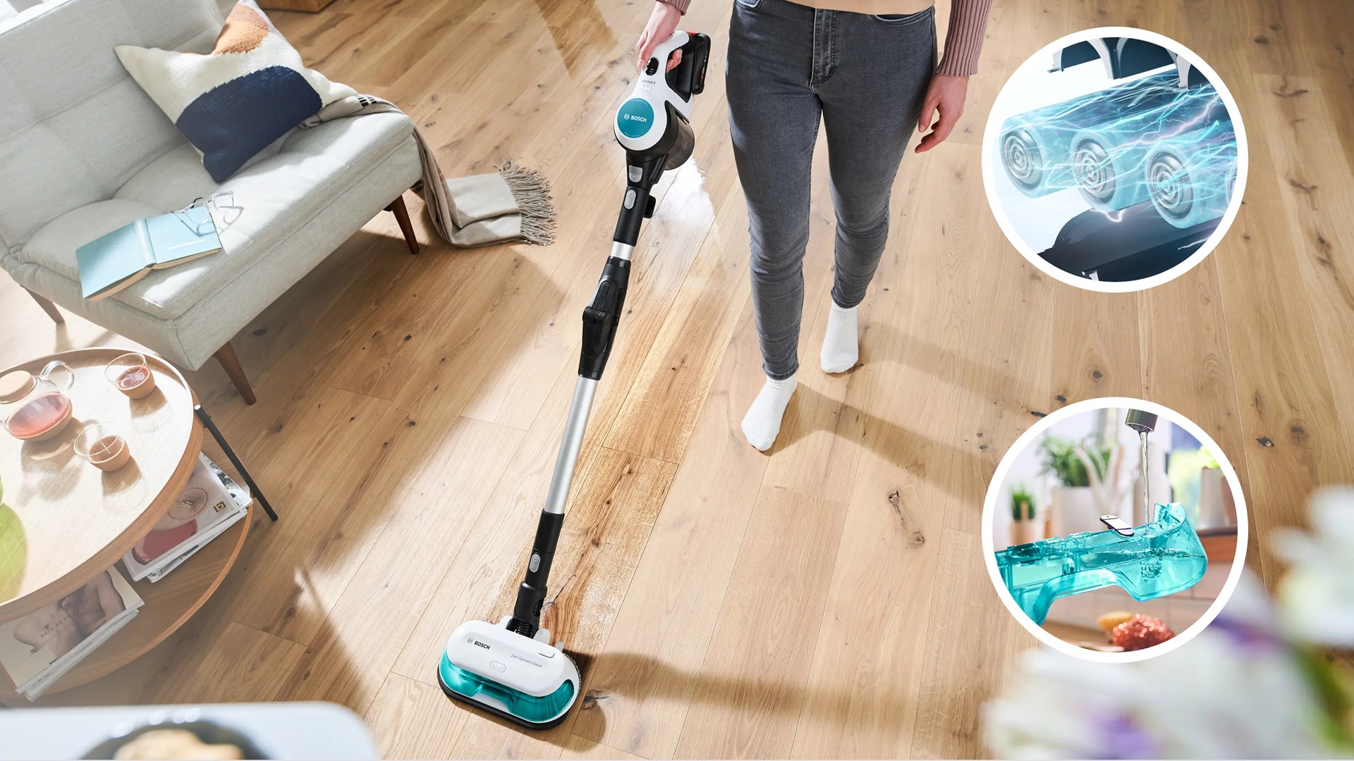 Bosch BCS71HYG4 stick vacuum/electric broom Battery Dry&wet HEPA Bagless 0.3 L 23.5 W Black, White 3 Ah