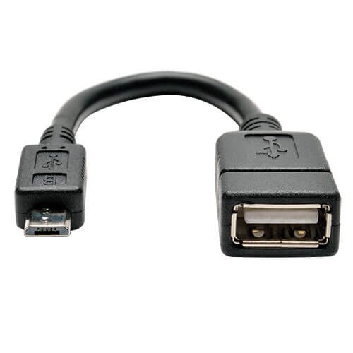 Tripp Lite U052-06N Micro USB to USB OTG Host Adapter Cable, 5-Pin Micro USB B to USB A M/F, 6-in. (15.24 cm)