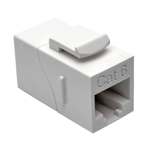 Tripp Lite N235-001-WH Cat6 Straight-Through Modular In-Line Snap-In Coupler (RJ45 F/F), White, TAA