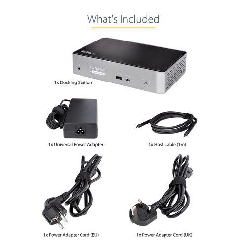 StarTech.com USB C Dock - 4K 60Hz Quad Monitor DisplayPort & HDMI - Universal USB-C Docking Station with 100W Power Delivery - USB Hub with 1x USB Type-C & 3x USB-A, Ethernet, Audio