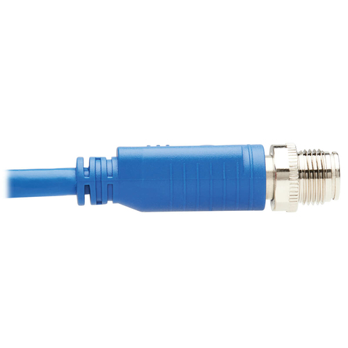Tripp Lite NM12-602-10M-BL M12 X-Code Cat6 1G UTP CMR-LP Ethernet Cable (M12 M/RJ45 M), IP68, PoE, Blue, 10 m (32.8 ft.)