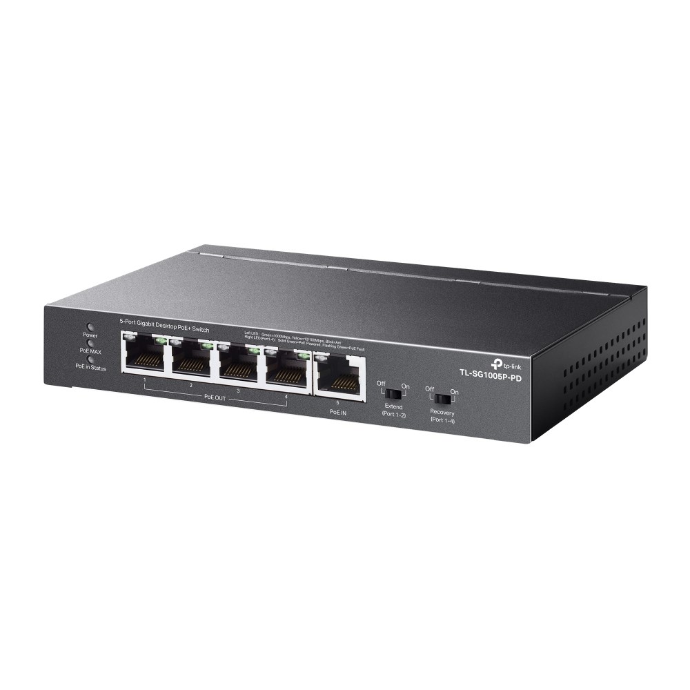 TP-Link TL-SG1005P-PD network switch Gigabit Ethernet (10/100/1000) Power over Ethernet (PoE) Black