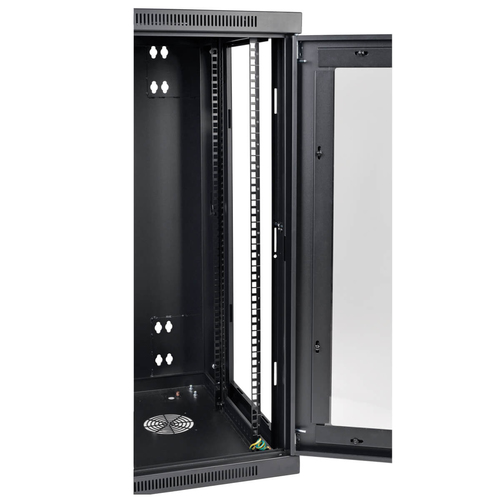 Tripp Lite SRW18USG SmartRack 18U Low-Profile Switch-Depth Wall-Mount Half-Height Rack Enclosure, Clear Acrylic Window, Hinged Back