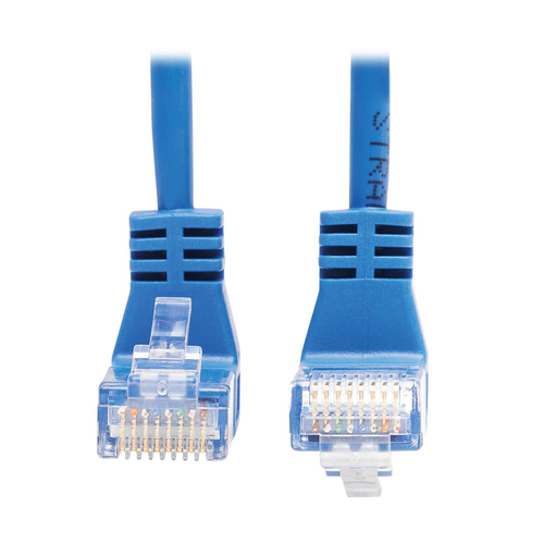 Tripp Lite N204-S03-BL-UD Up/Down-Angle Cat6 Gigabit Molded Slim UTP Ethernet Cable (RJ45 Up-Angle M to RJ45 Down-Angle M), Blue, 3 ft. (0.91 m)