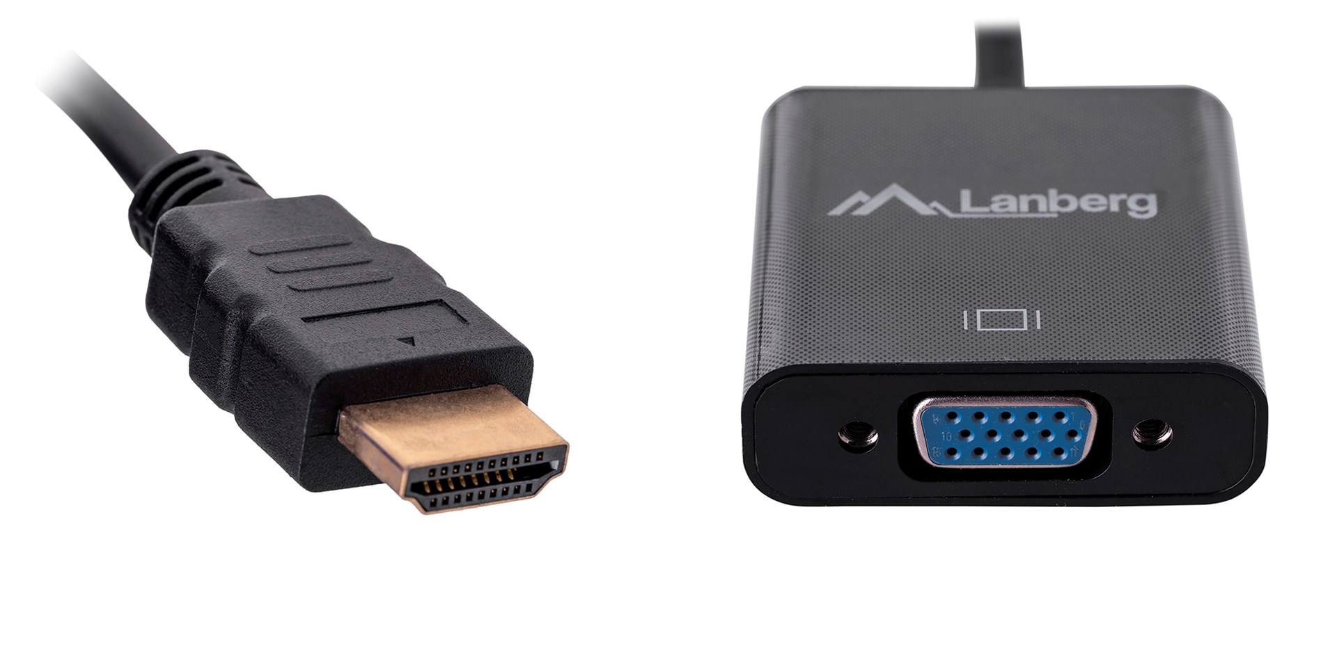 Lanberg AD-0017-BK video cable adapter 0.2 m VGA (D-Sub) HDMI Type A (Standard) Black