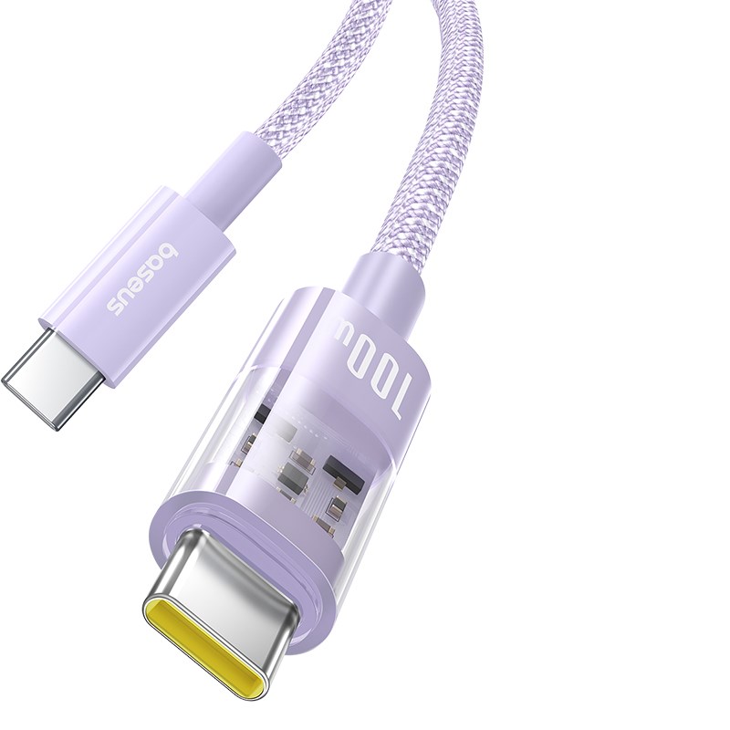 Baseus Gem USB C to USB C fast charging cable 1 m 100 W Purple