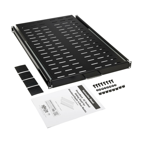 Tripp Lite SRSHELF4PSLVENT SmartRack Sliding Steel Rack Shelf - 1U, Vented, 28.3 in. Deep, Holds up to 50 lb. (23 kg)
