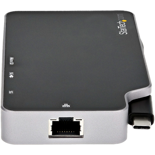 StarTech.com USB C Multiport Adapter - USB-C to 4K HDMI or VGA Video with 100W Power Delivery Pass-through, 2-Port 10Gbps USB Hub, MicroSD, GbE - USB 3.1 Gen 2 Type-C Mini/Travel Dock