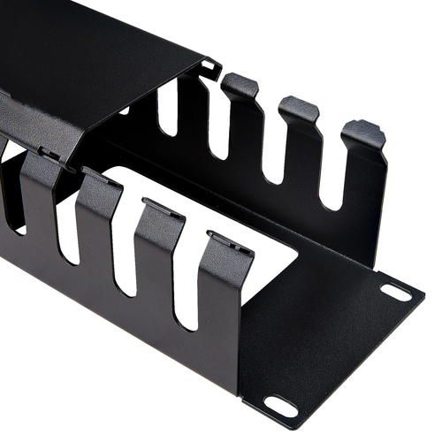 StarTech.com 2U Horizontal Finger Duct Rack Cable Management Panel with Cover