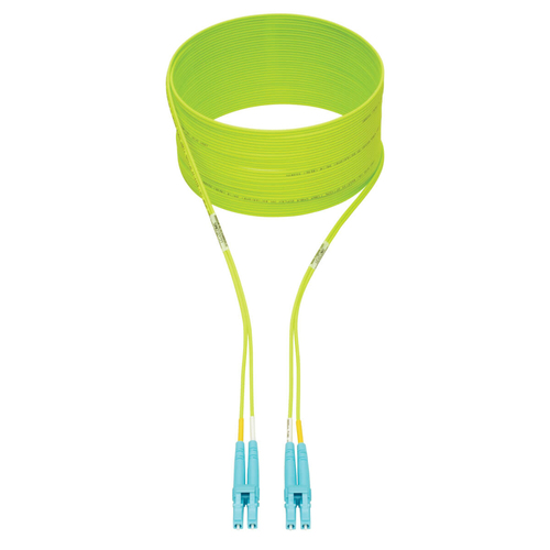 Tripp Lite N820-05M-OM5 100G Duplex Multimode 50/125 OM5 LSZH Fiber Optic Cable (LC/LC), Lime Green, 5 m