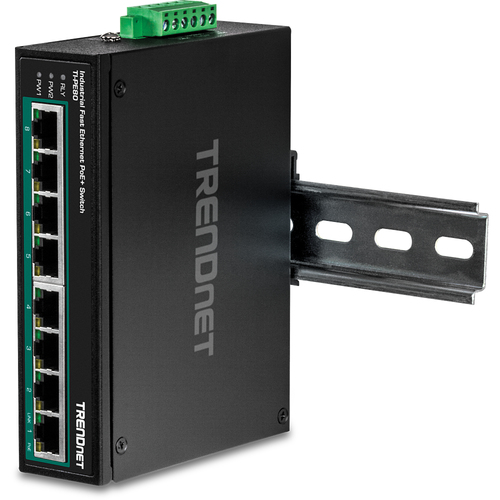Trendnet TI-PE80 network switch Unmanaged Fast Ethernet (10/100) Power over Ethernet (PoE) Black