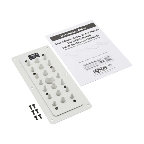 Tripp Lite SmartRack Cable Entry Gland Plate for NEMA-Rated Enclosure Cabinets, 21-Port Membrane