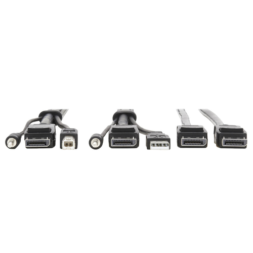 Tripp Lite Dual DisplayPort KVM Cable Kit - DP, USB, 3.5 mm Audio (3xM/3xM) + DP (M/M), 4K, 4:4:4, 6 ft. (1.83 m), Black