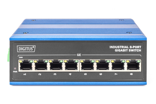 Digitus 8 Port Gigabit Ethernet Network Switch, Industrial, Unmanaged