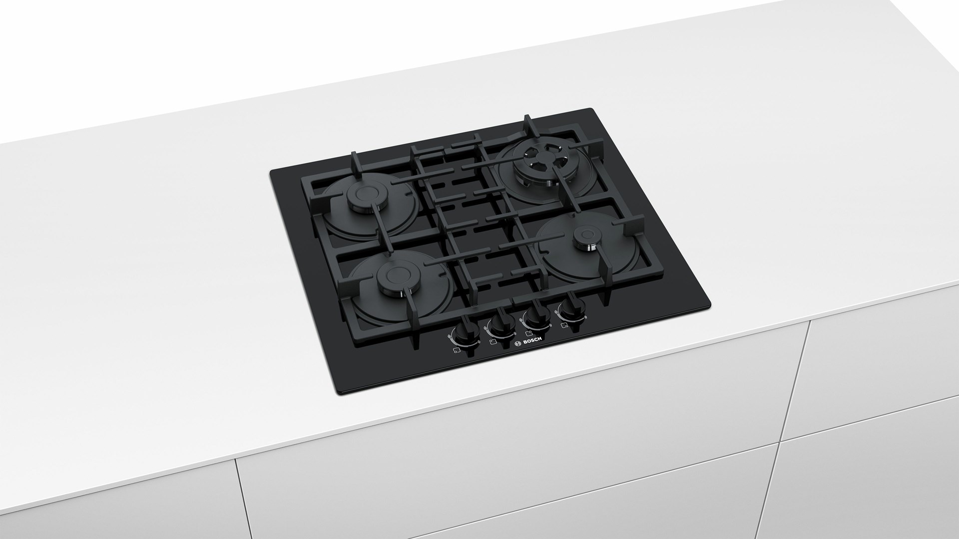 Bosch Serie 4 PNP6B6B90 hob Black Built-in 60 cm Gas 4 zone(s)