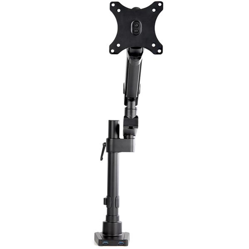 StarTech.com Desk Mount Monitor Arm with 2x USB 3.0 Ports, Full Motion Single Monitor Mount, up to 34" (17.6lb/8kg) VESA Display, Clamp/Grommet Mount, Mechanical Spring