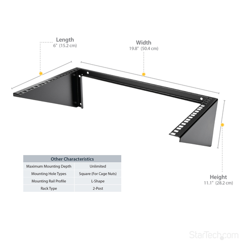 StarTech.com Vertical Wall-Mount Server Rack - Solid Steel - 6U