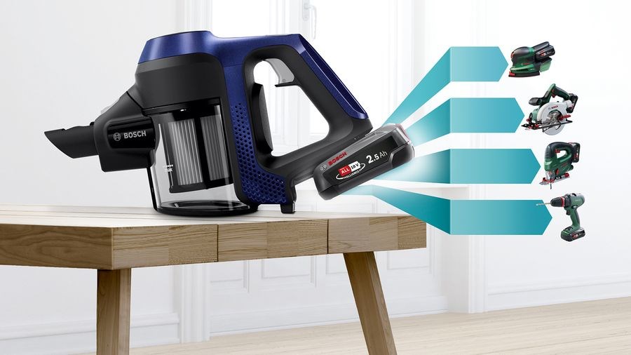 Bosch Serie 6 BBS611MAT stick vacuum/electric broom 2-in-1 stick vacuum Battery Dry Bagless 0.3 L Blue 2.5 Ah