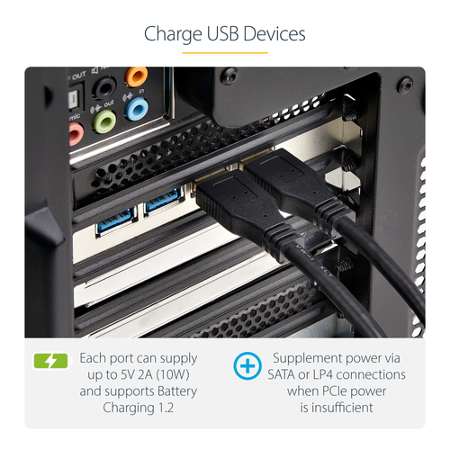 StarTech.com 4-Port USB PCIe Card, USB 3.2 5Gbps, PCI Express Expansion Card with 4x Independent USB Controllers, 4x USB-A Ports, Windows/macOS/Linux