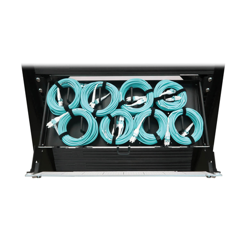 Tripp Lite Preloaded Fiber Panel, 1U - 8x LC/LC Duplex Cables (M/M), OM4 Multimode, 10 m (32.8 ft.)