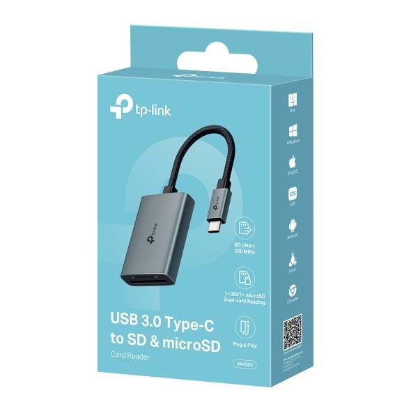 TP-Link UA430C card reader USB 3.2 Gen 1 (3.1 Gen 1) Type-C Grey
