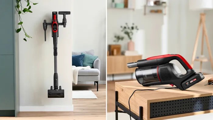 Bosch BCS1041PET stick vacuum/electric broom Battery Dry HEPA Bagless 0.4 L 23.5 W Black, Red 4 Ah