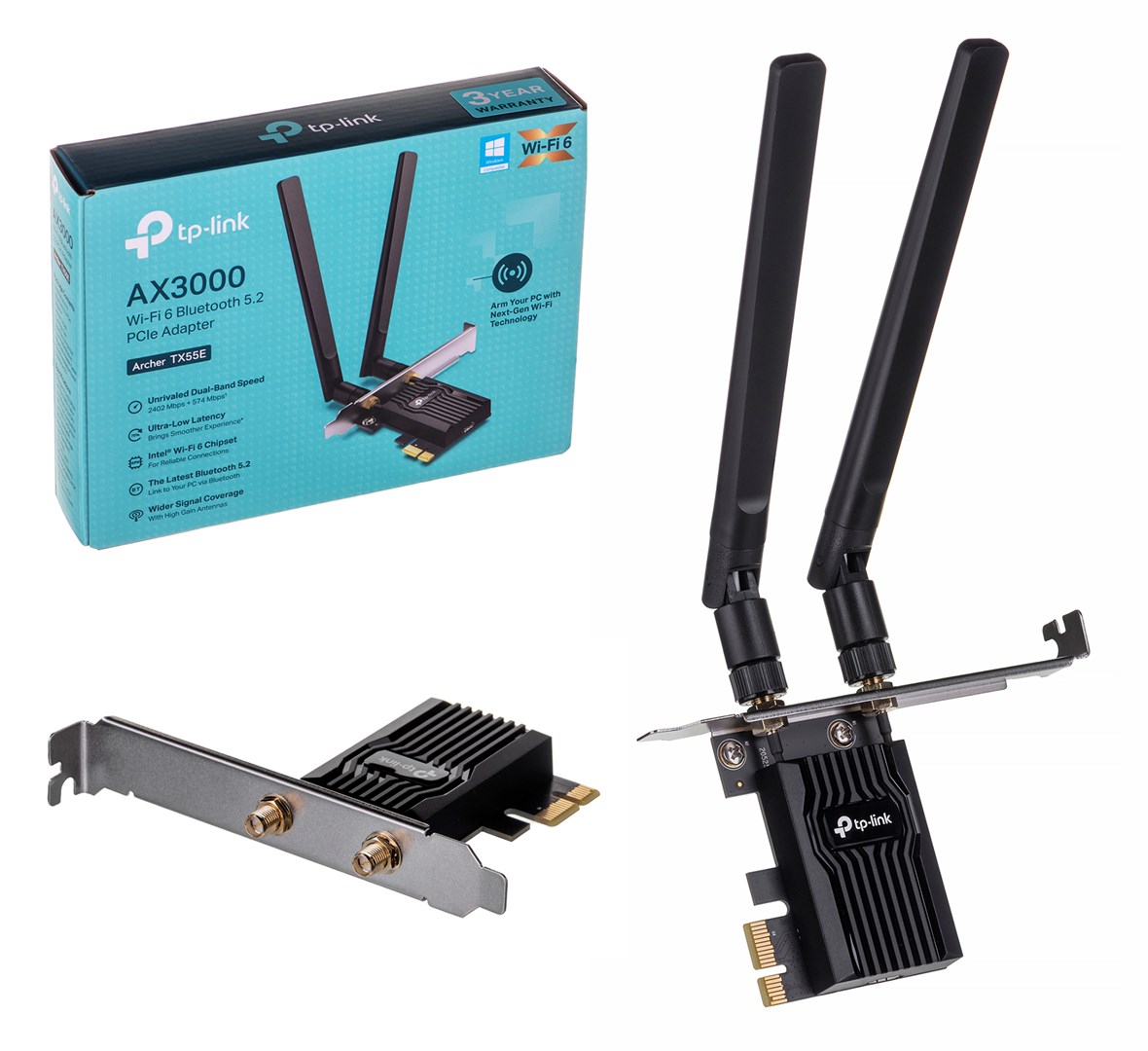 TP-Link Archer AX3000 Wi-Fi 6 Bluetooth 5.2 PCIe Adapter