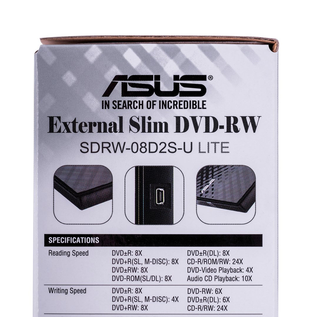 ASUS SDRW-08D2S-U Lite optical disc drive DVD±RW Black