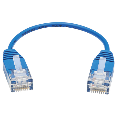 Tripp Lite N200-UR6N-BL Cat6 Gigabit Molded Ultra-Slim UTP Ethernet Cable (RJ45 M/M), Blue, 6-in. (15.24 cm)