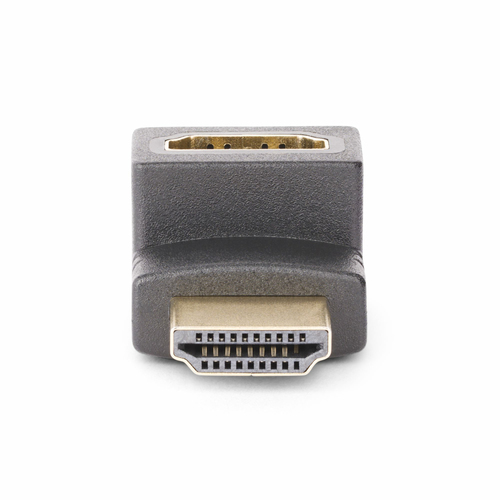 StarTech.com Down Angle HDMI 2.0 Adapter, Male to Female, Vertical 90-Degree Angled HDMI Port Saver, 4K 60Hz, High Speed HDMI Connector Extension, M/F