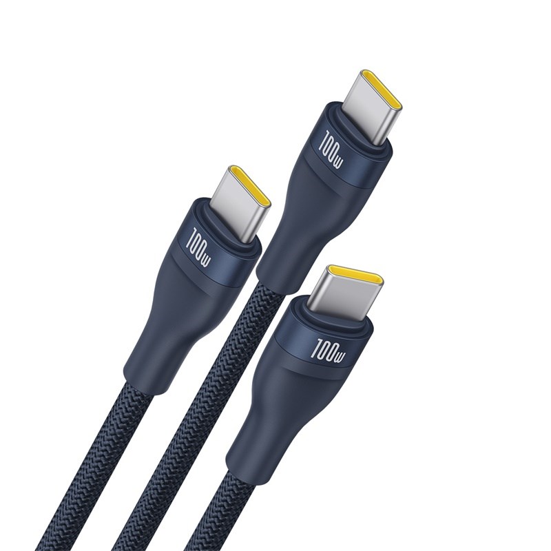 Baseus Flash Series Type C to C+C+C fast charging cable 480 Mbps Blue