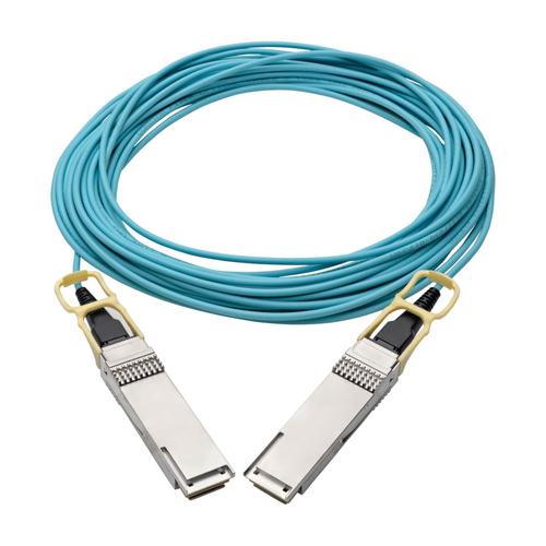 Tripp Lite N28H-10M-AQ QSFP28 to QSFP28 Active Optical Cable - 100GbE, AOC, M/M, Aqua, 10M (32.8 ft.)