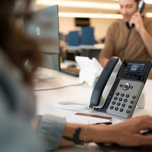 Poly Edge E300 IP Phone and PoE-enabled