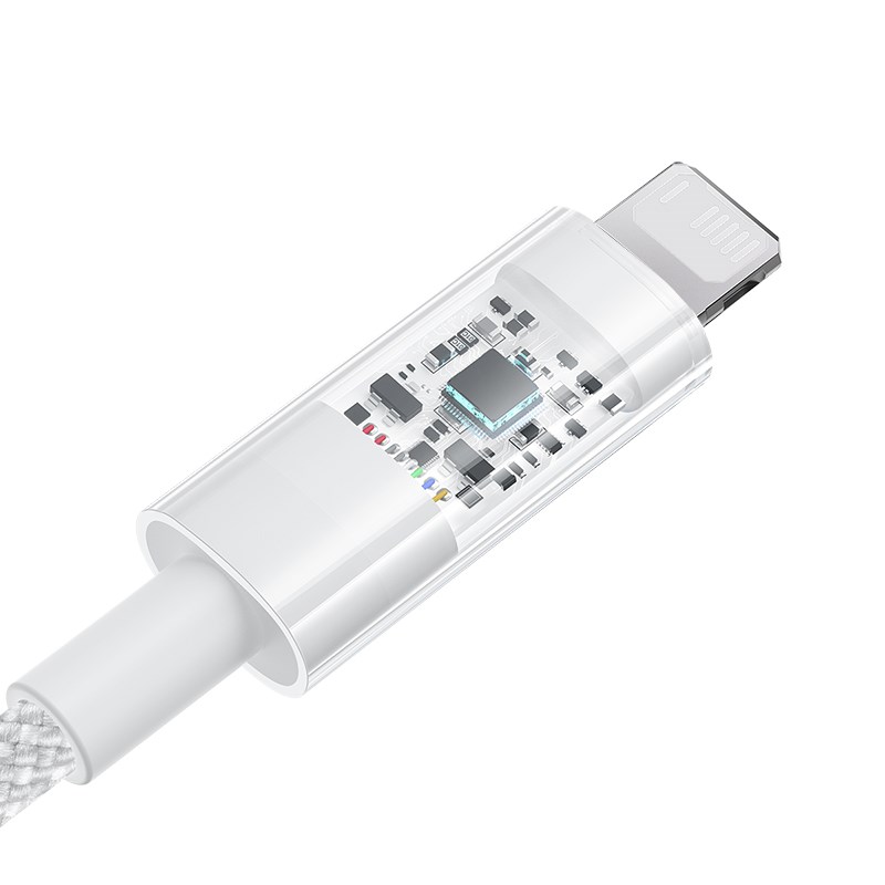 Baseus Gem USB to IP 2.4A fast charging cable 1 m White