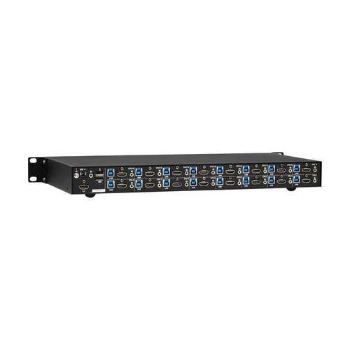 Tripp Lite B024-H4U16 16-Port 4K HDMI/USB KVM Switch - 4K 60 Hz Video/Audio, USB Peripheral Sharing, 1U Rack-Mount