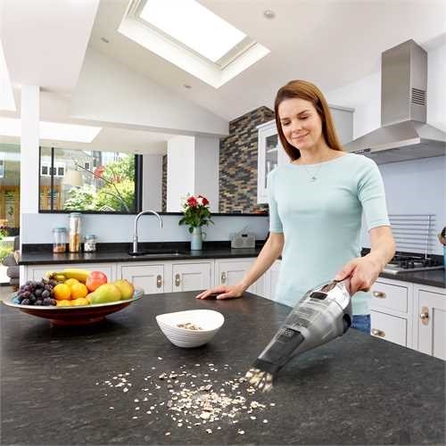 Black & Decker NVC220WC-QW handheld vacuum Chrome  Titanium  Transparent Bagless