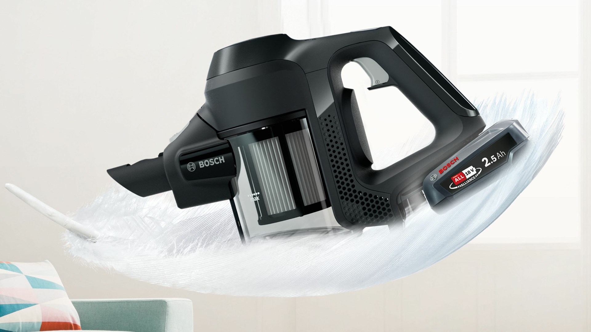 Bosch Serie 6 BBS611BSC stick vacuum/electric broom 2-in-1 stick vacuum Battery Dry Bagless Black 2.5 Ah