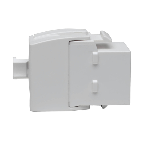 Tripp Lite N238-001-GY-TF Keystone Jack Cat6/Cat5e, RJ45, Shuttered, Dust Cap - Toolless, PoE/PoE+ Compliant, White, TAA