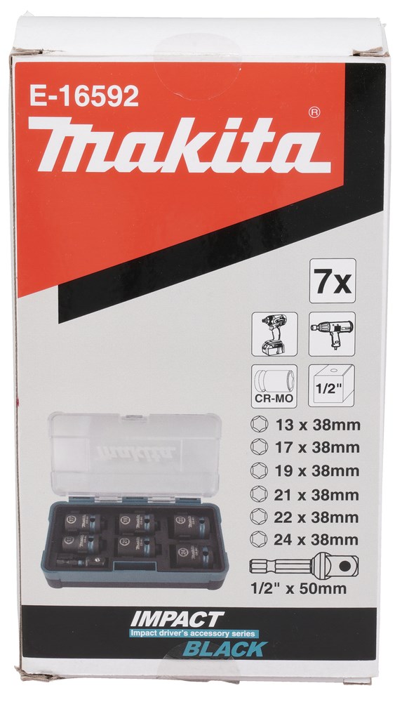 Makita E-16592 impact socket Impact socket set Black  Teal
