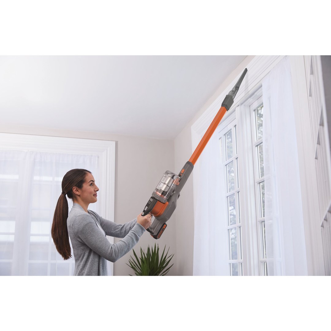 Black & Decker BHFEV182C-QW stick vacuum/electric broom 2-in-1 stick vacuum Battery Dry Bagless Orange  Titanium 2 Ah
