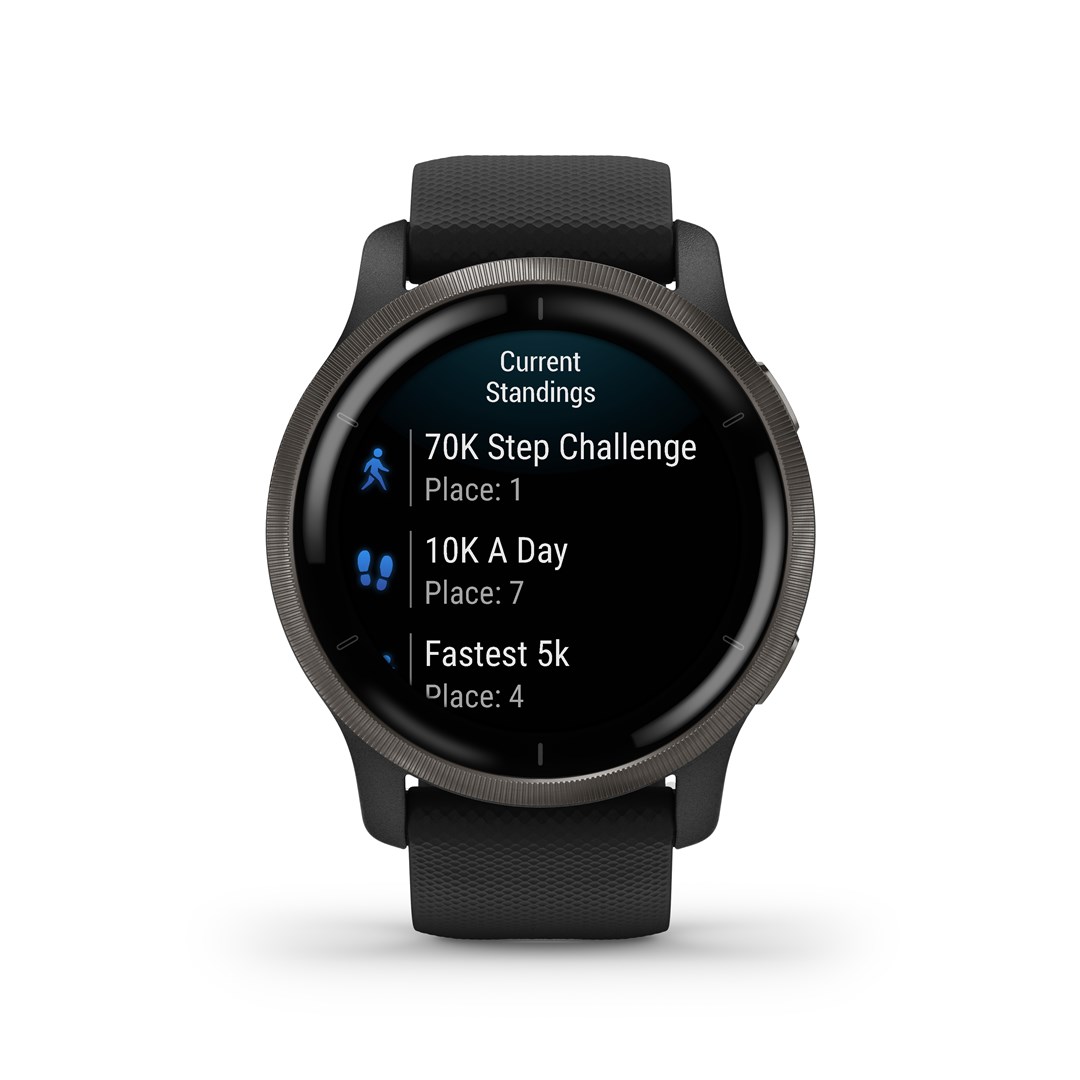 Garmin Venu 2 3.3 cm (1.3") AMOLED 45.4 mm Digital 416 x 416 pixels Touchscreen Wi-Fi GPS (satellite)