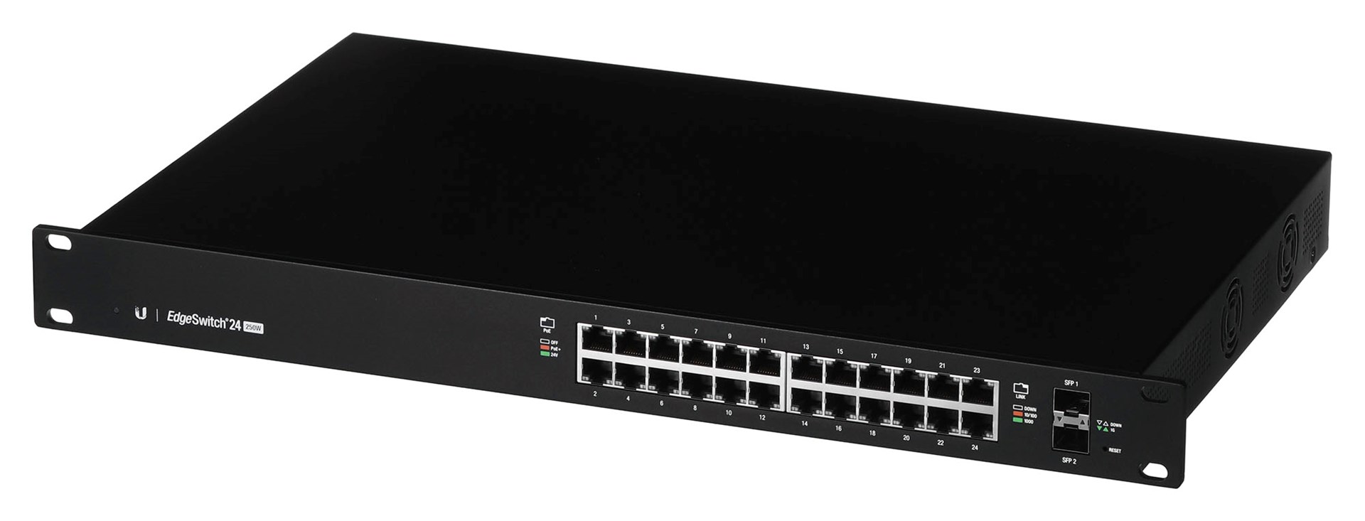 Ubiquiti ES-24-250W network switch Managed L2/L3 Gigabit Ethernet (10/100/1000) Power over Ethernet (PoE) 1U Black