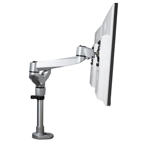 StarTech.com Desk Mount Dual Monitor Arm - Premium Articulating Monitor Arm - up to 30” VESA Mount Displays - Height Adjustable Monitor Mount - Rotate/Tilt/Swivel - Clamp/Grommet - Silver