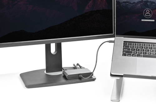 StarTech.com Thunderbolt 3 Mini Dock - Portable Dual Monitor Docking Station w/HDMI 4K 60Hz, 2x USB-A Hub (3.0/2.0), GbE - 11in/28cm Cable - TB3 Multiport Adapter - Mac/Windows