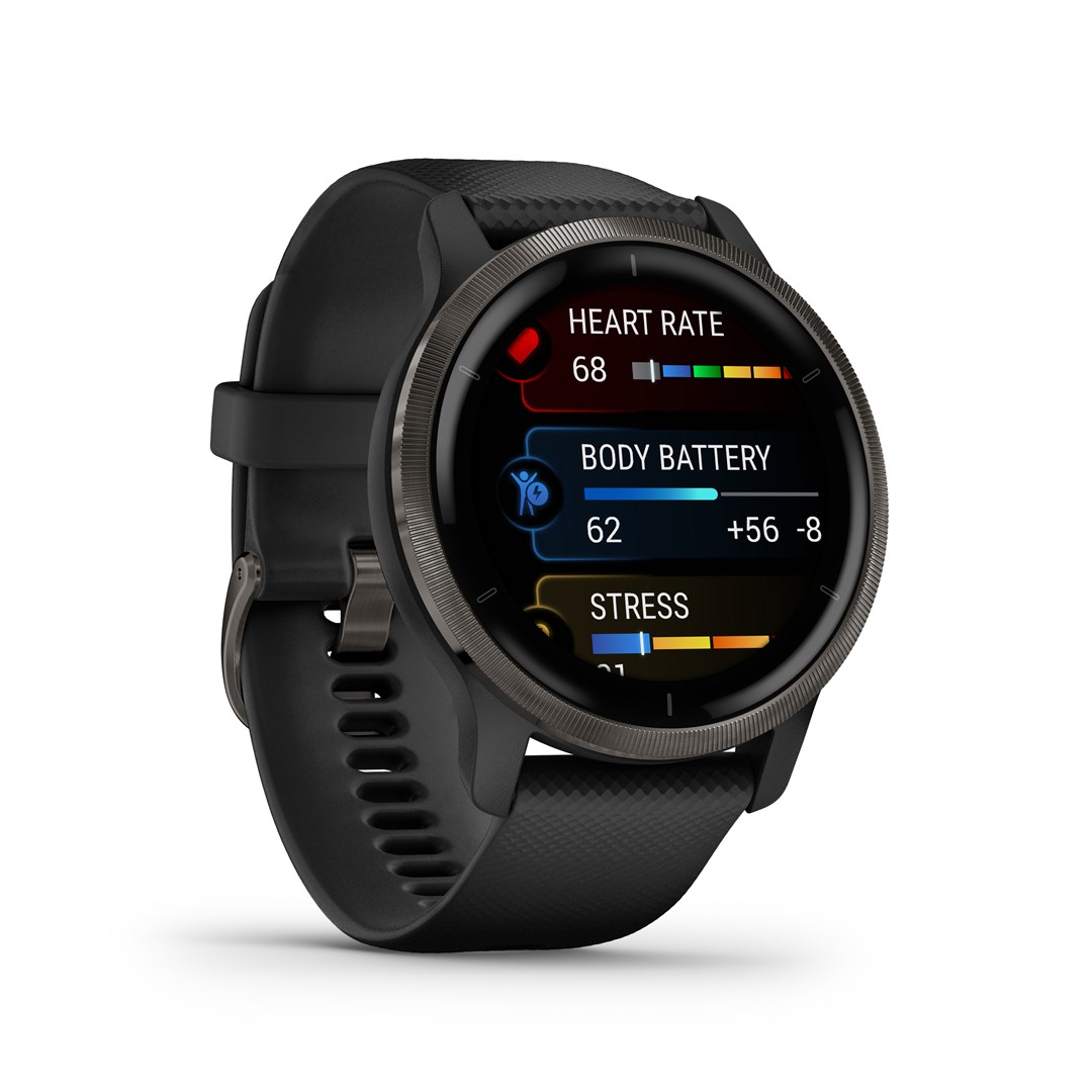 Garmin Venu 2 3.3 cm (1.3") AMOLED 45.4 mm Digital 416 x 416 pixels Touchscreen Wi-Fi GPS (satellite)