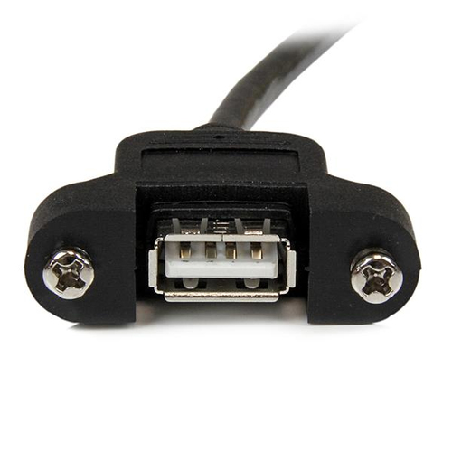 StarTech.com 3 ft Panel Mount USB Cable A to A - F/M