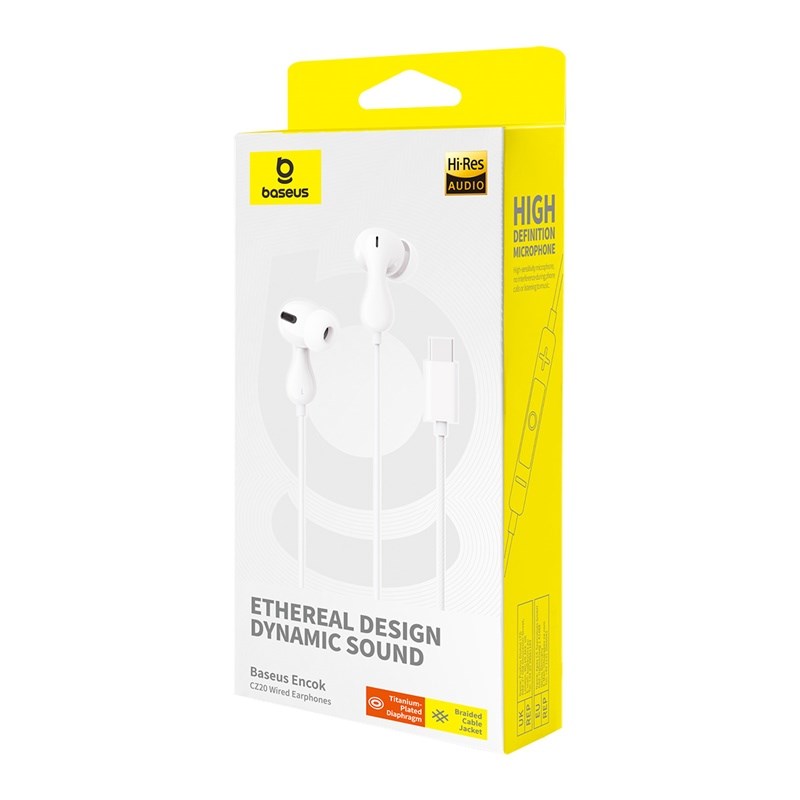 Baseus Encok CZ20 Headset Wired In-ear Calls/Music USB Type-C White